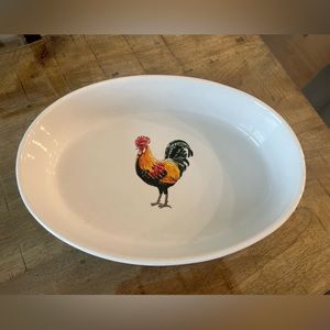 Rare BIA Cordon Bleu ROOSTER Casserole Dish ~ Oval 9"x13"